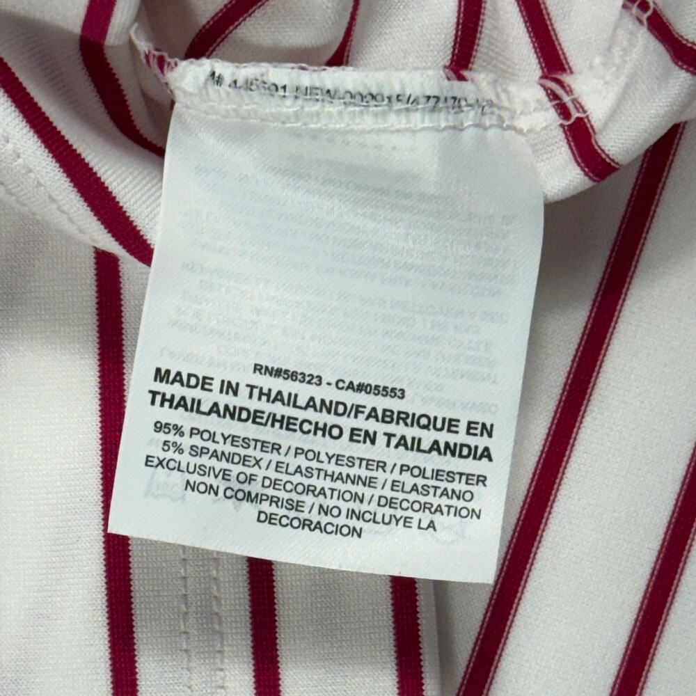 Nike Golf Polo Shirt Standard Fit Dri-Fit white red Striped Stretch Men's Sz L - Picture 8 of 13